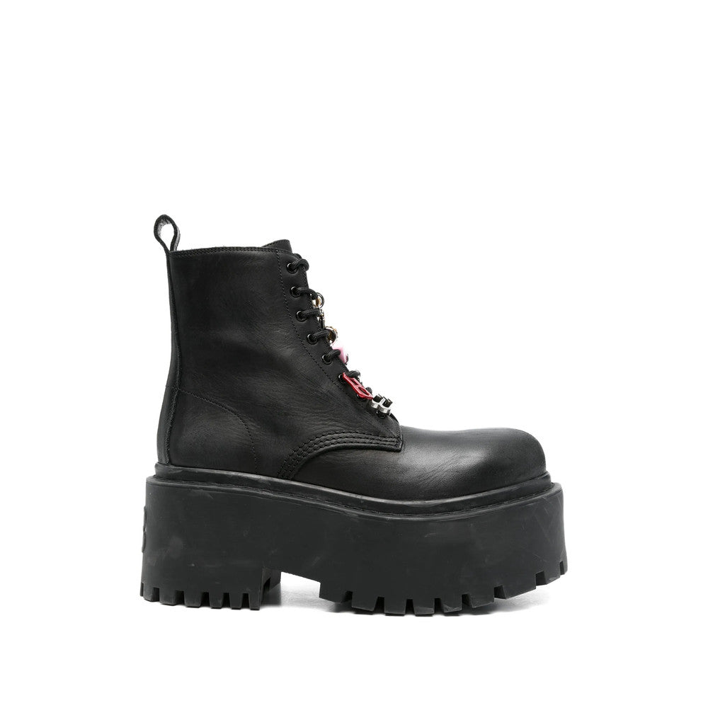 Black Leather Charm Boots 1