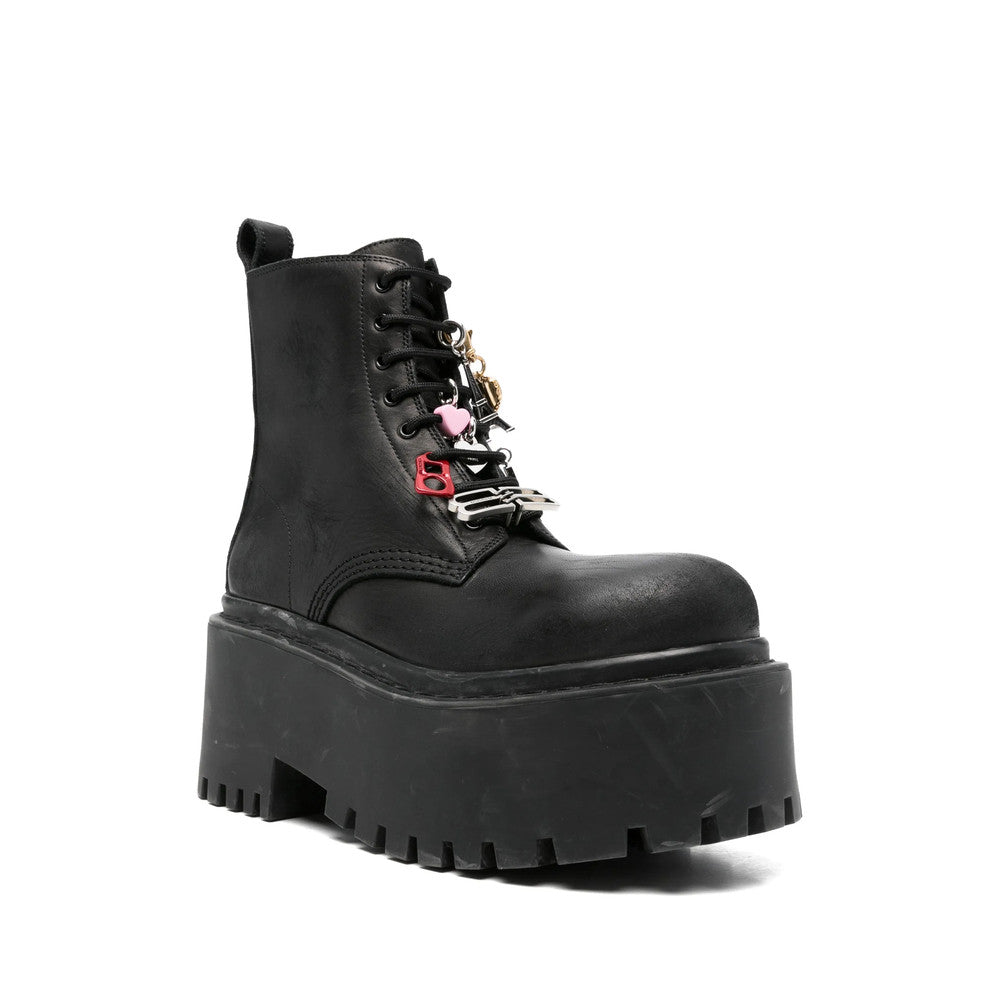 Black Leather Charm Boots 2