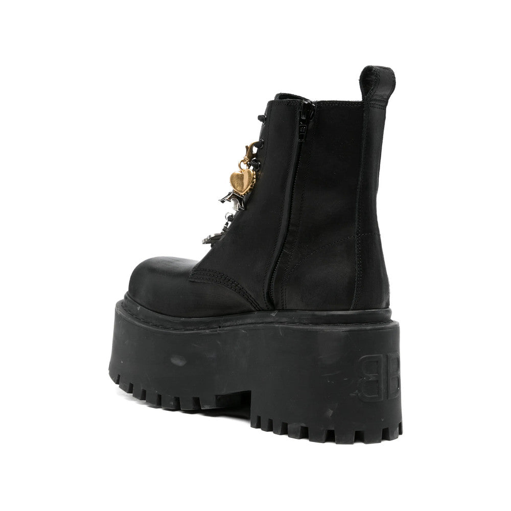 Black Leather Charm Boots 4