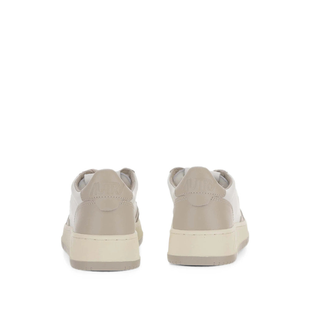 White Color Block Medalist Sneakers 4