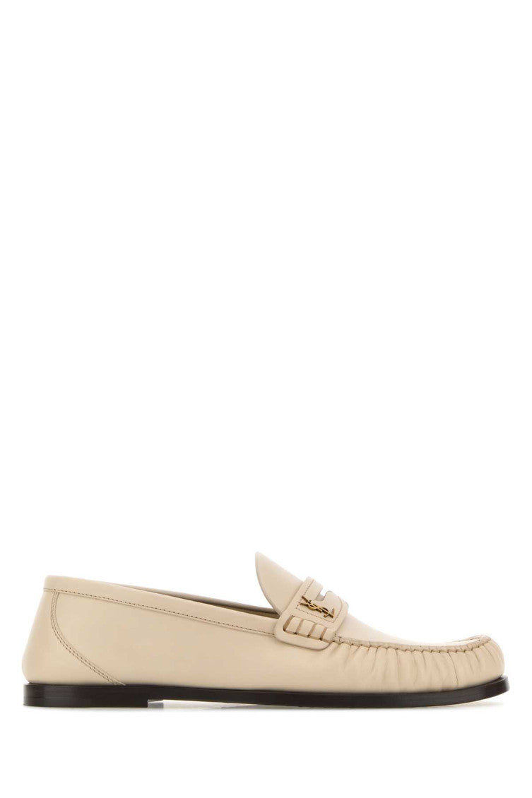 Beige Leather Loafers 1