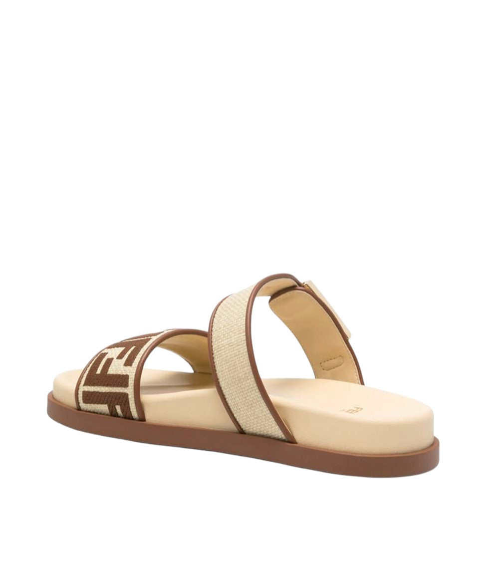 Beige Logo Sandals 4