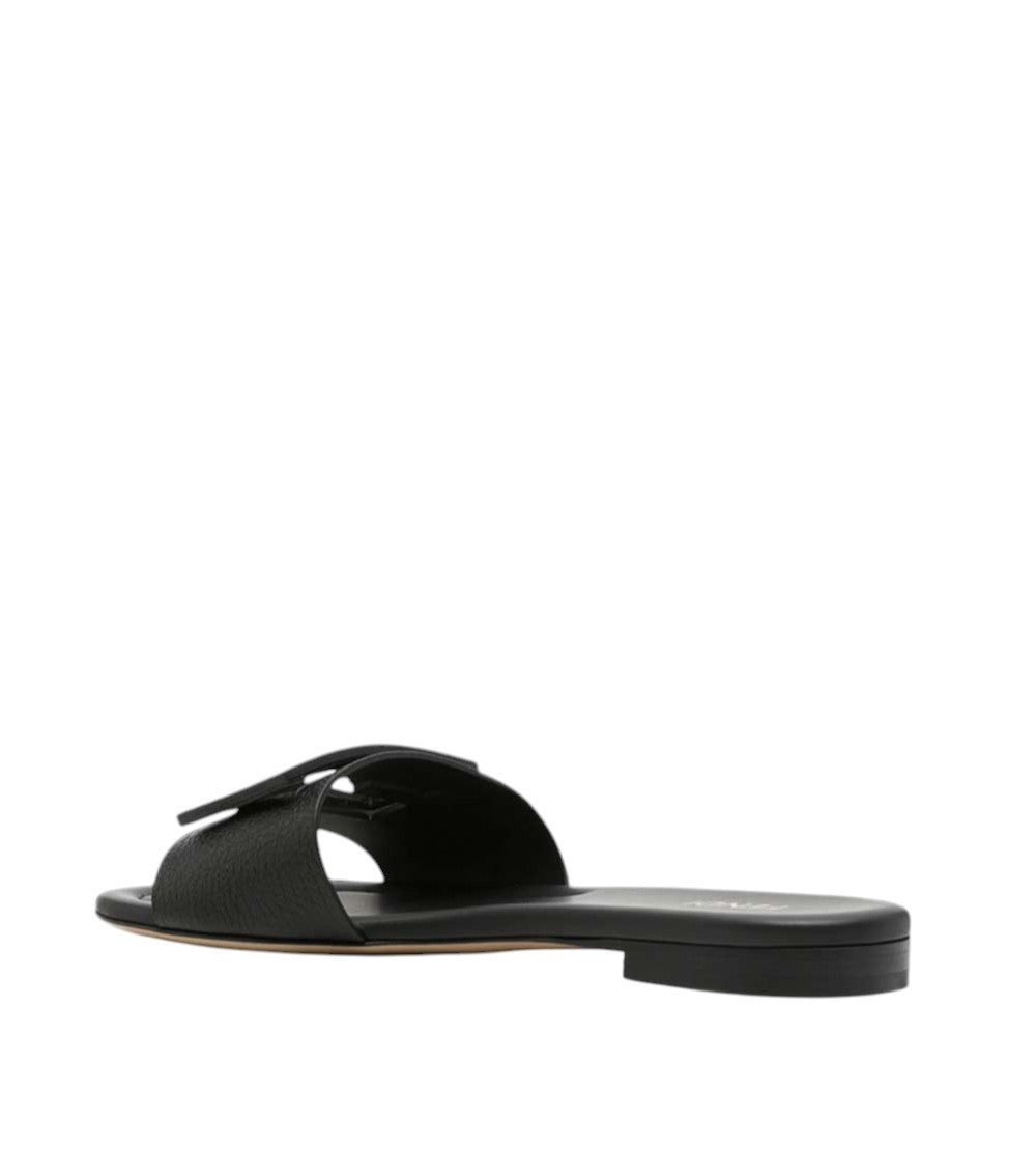Black Logo Sandals 2
