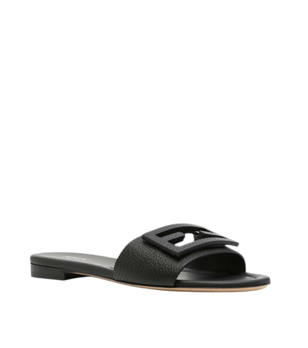 Black Logo Sandals 3