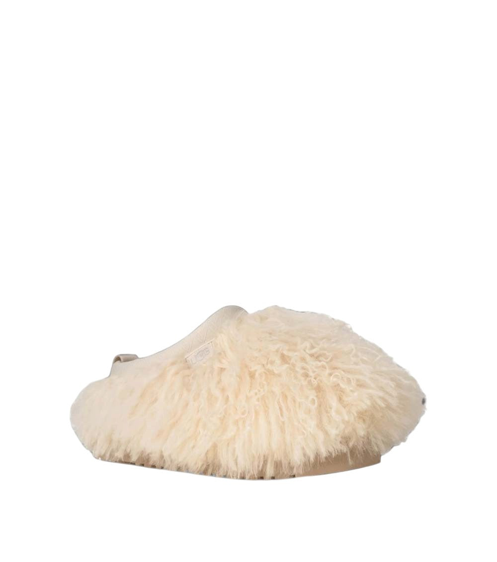 Beige Textured Fluff Slides 3
