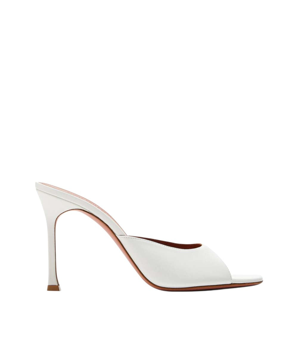White Leather Alexa Heels 1