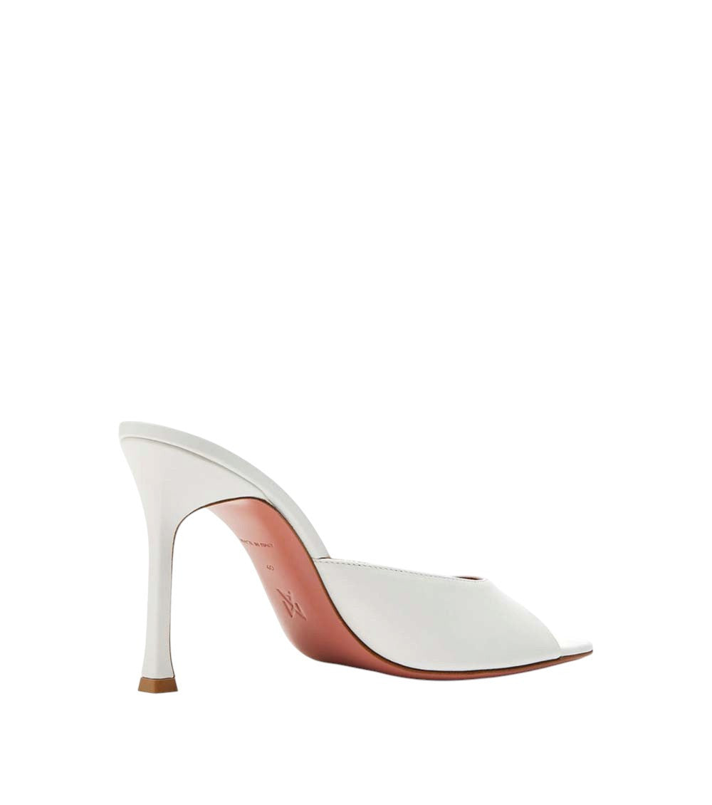 White Leather Alexa Heels 2