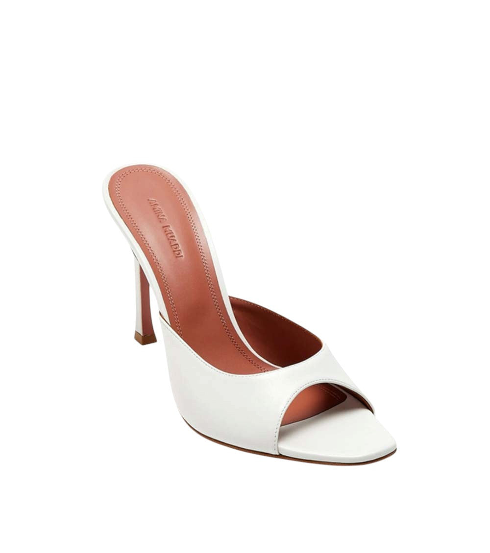 White Leather Alexa Heels 3