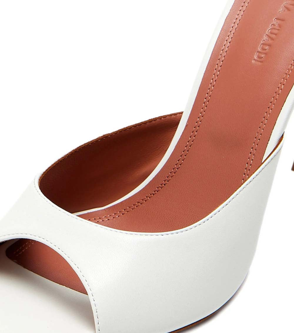 White Leather Alexa Heels 4