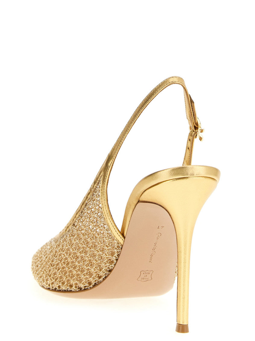 Golden Slingback Heels 3