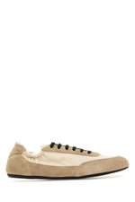 Ivory Beige Lace-Up Sneakers 1