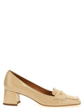 Beige Square Toe Pumps 1