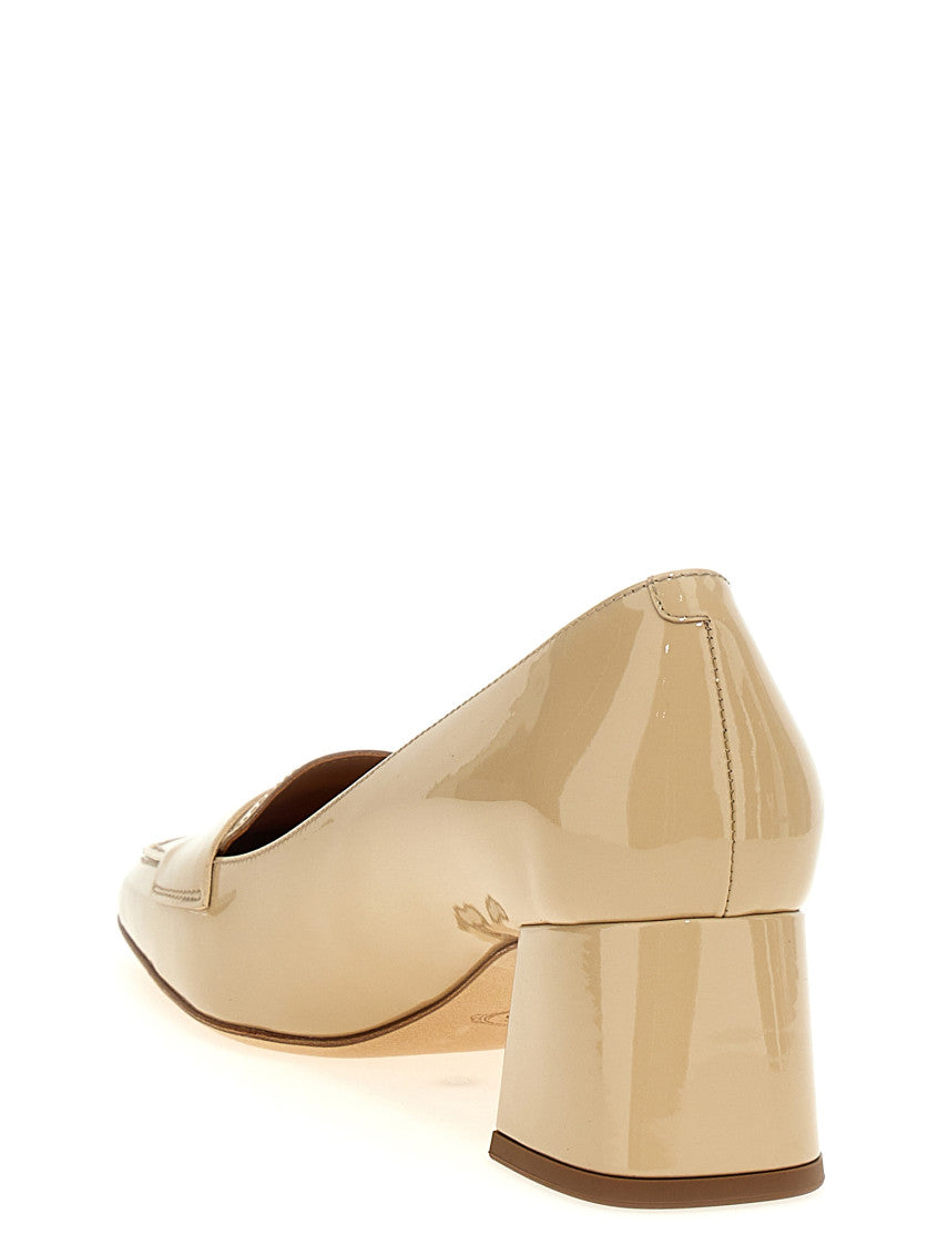 Beige Square Toe Pumps 3