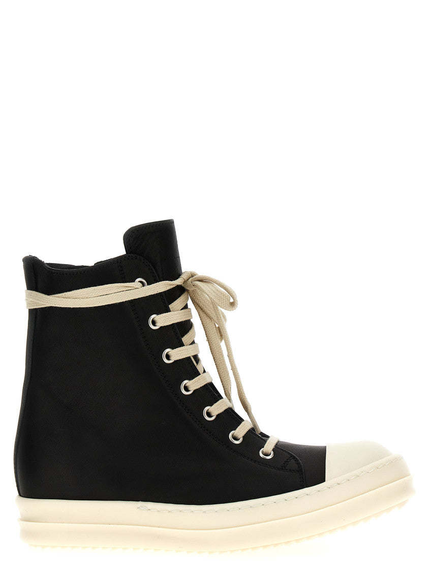 BlackWhite Lace Up Sneakers 1