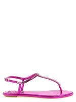 Fuchsia T-Strap Sandals 1