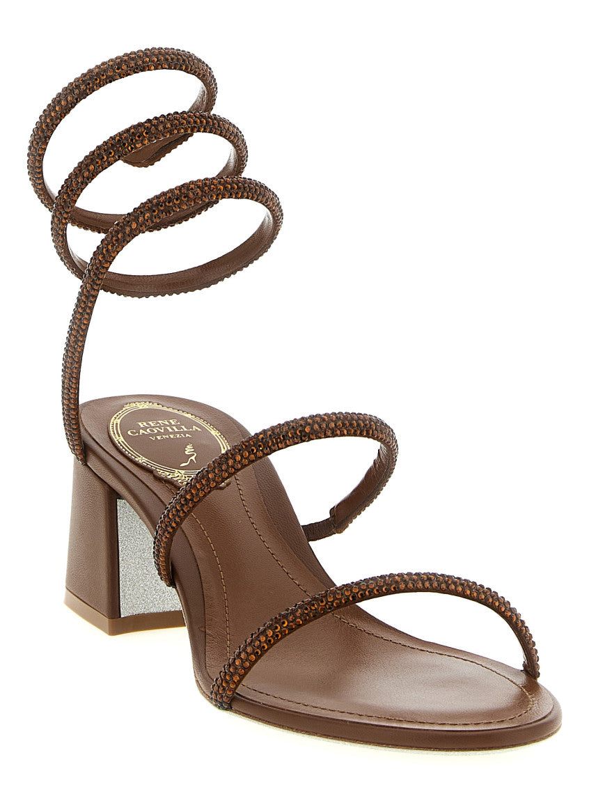 Brown Open Toe Heels 2