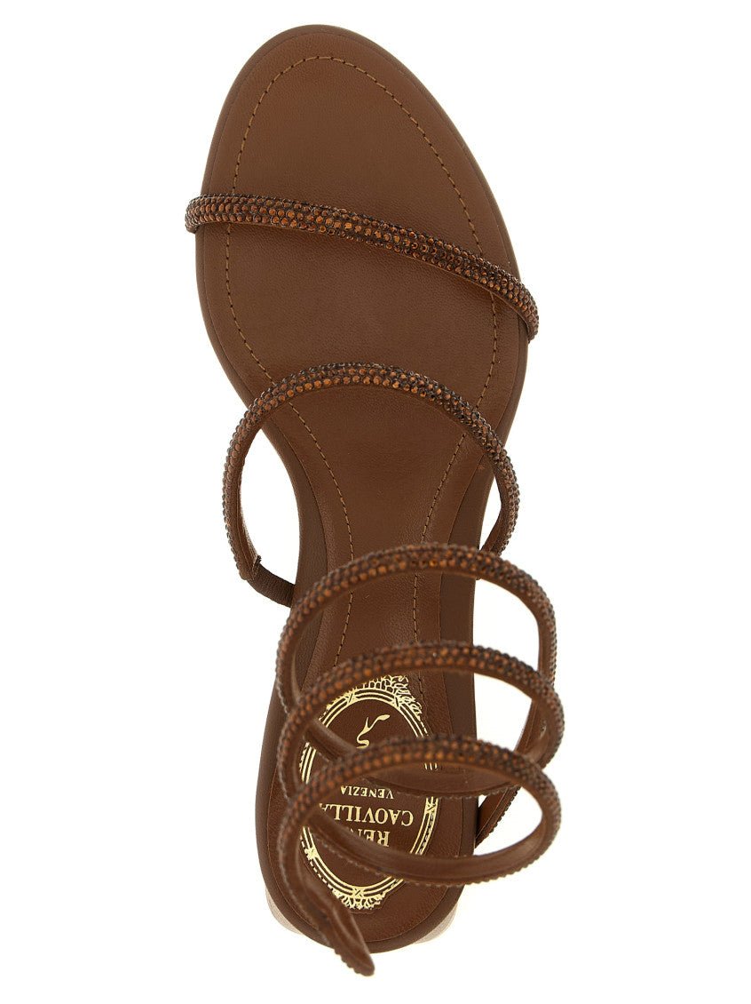 Brown Open Toe Heels 4