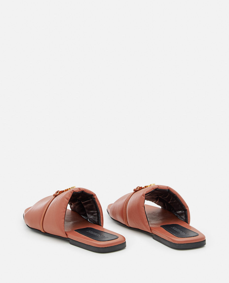 Brown Anchor Logo Leather Flats 3