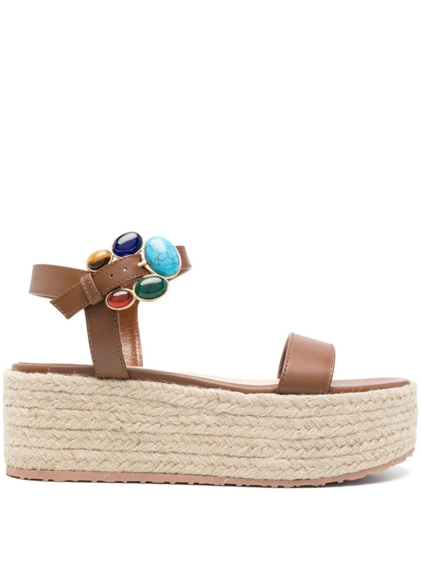 Brown Open Toe Wedges 1