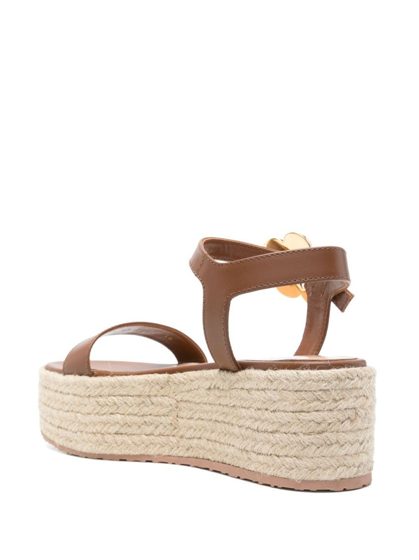 Brown Open Toe Wedges 3