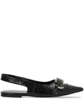 Black Leather Ballet Flats 1