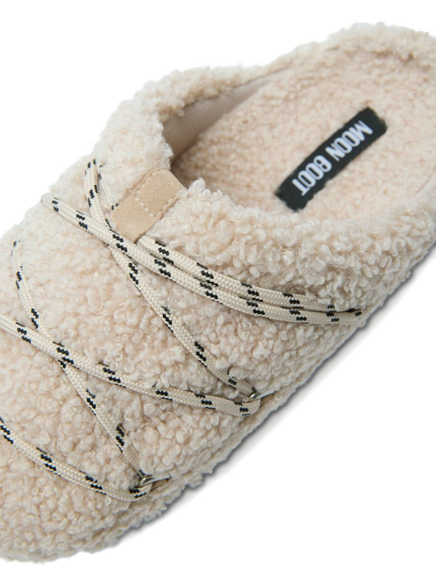 Beige Teddy Slides 3