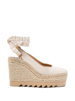 Beige Logo Espadrille Wedges 1