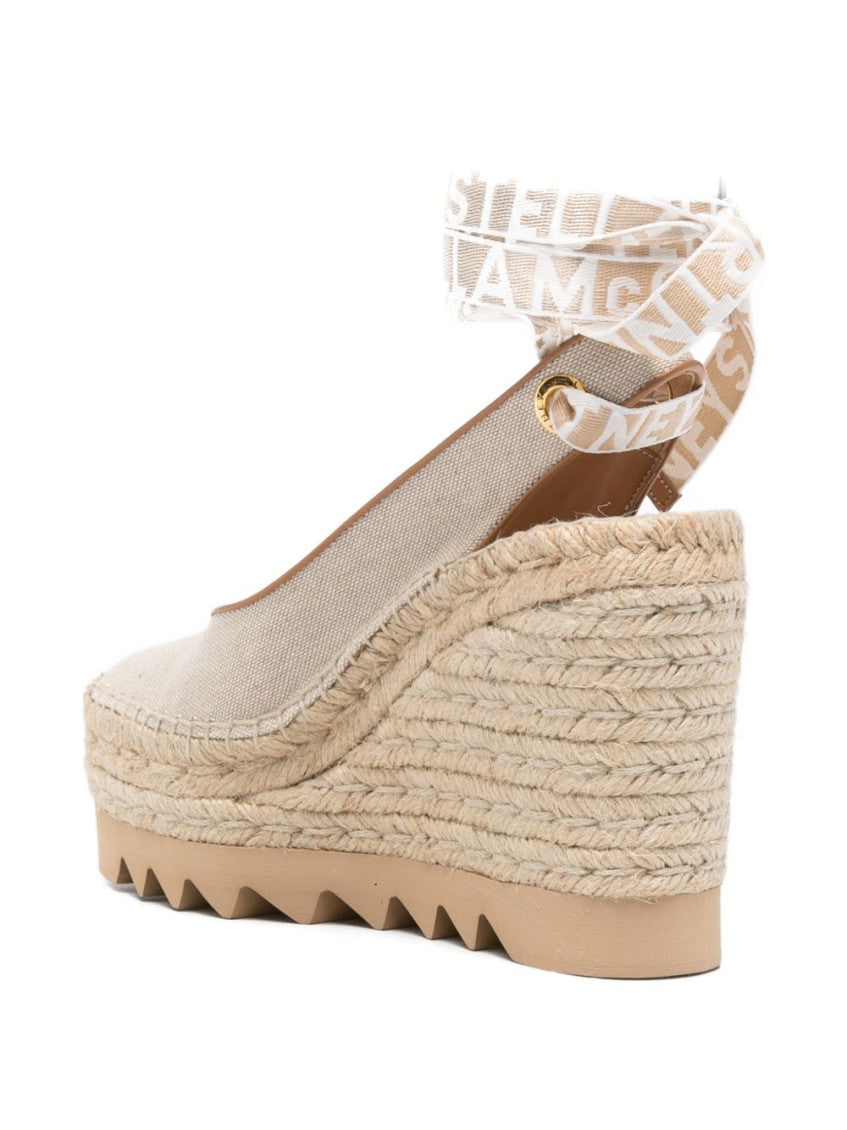 Beige Logo Espadrille Wedges 2