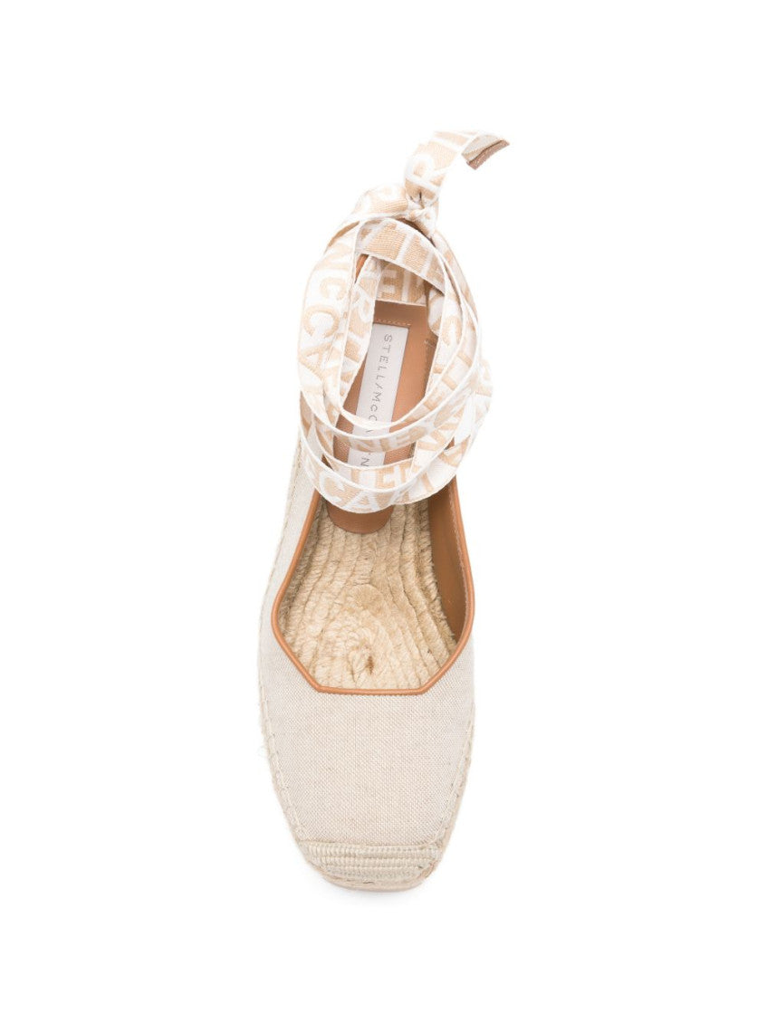 Beige Logo Espadrille Wedges 3