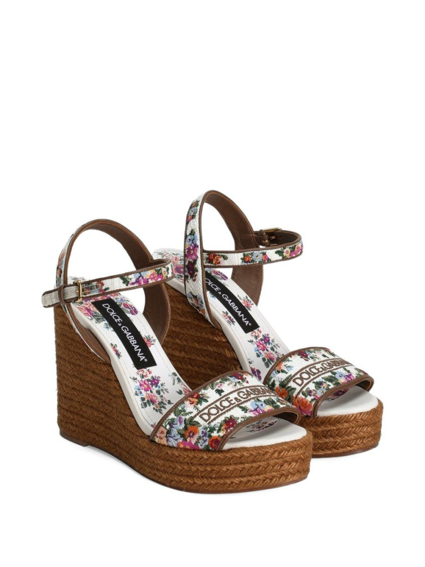 White Floral Logo Wedges 2