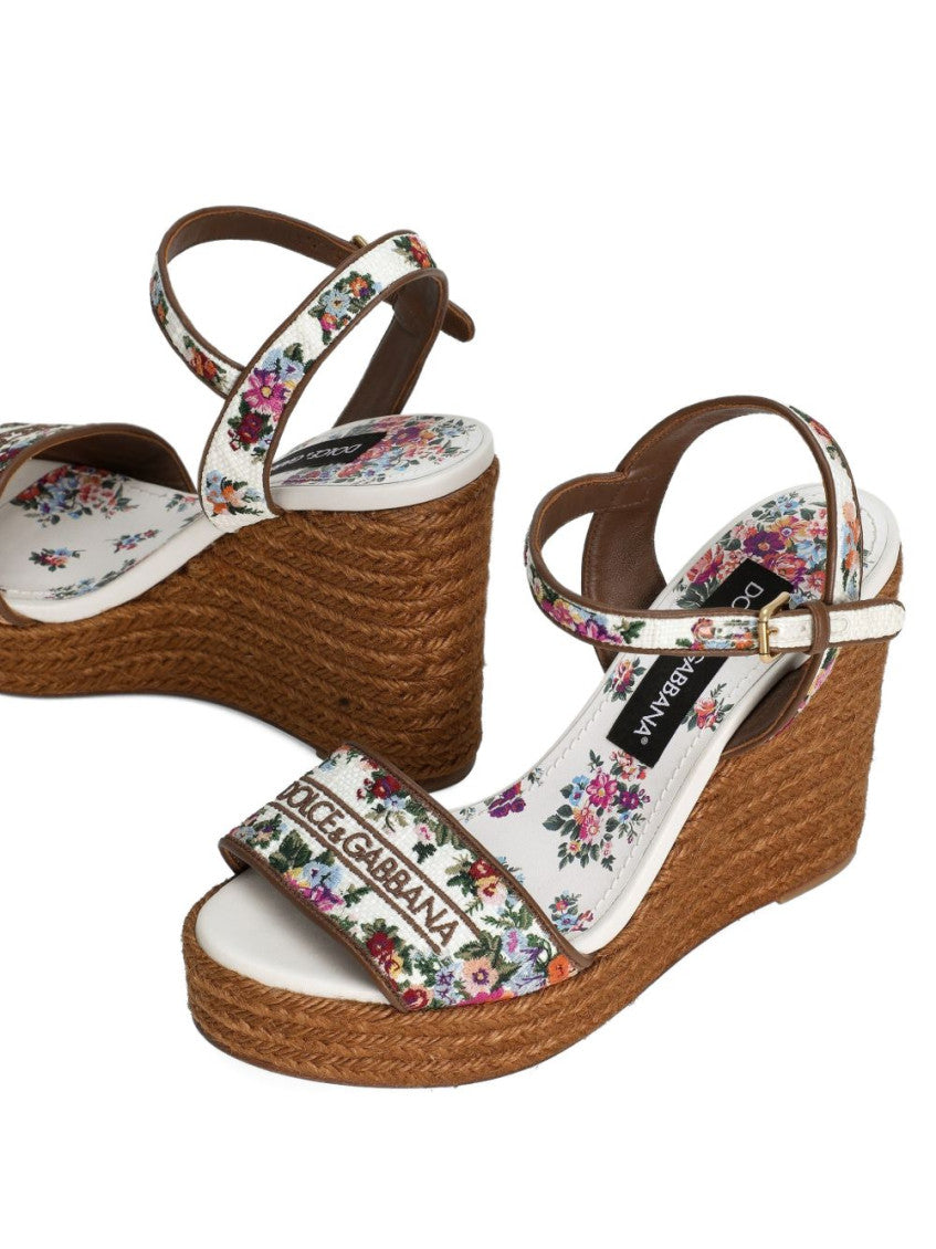 White Floral Logo Wedges 3