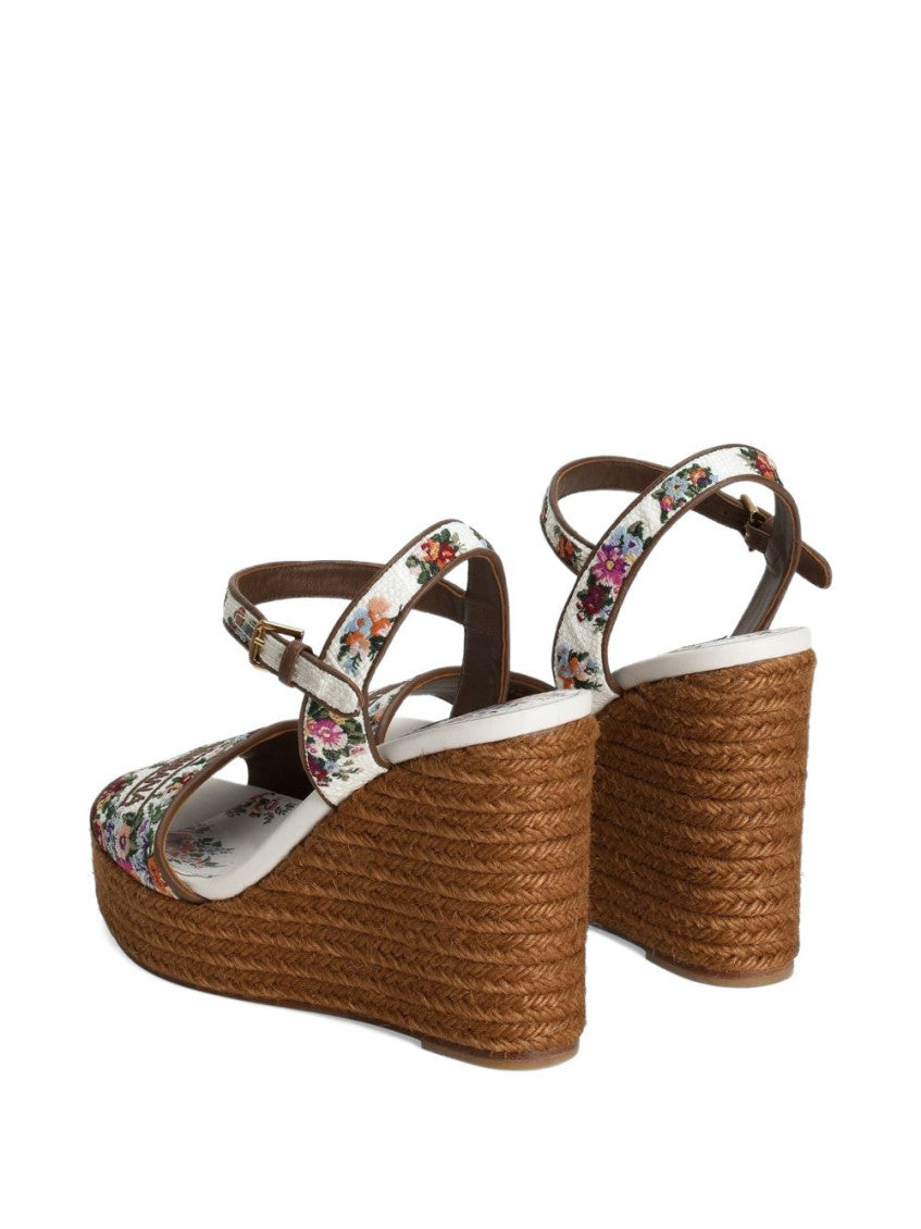 White Floral Logo Wedges 4