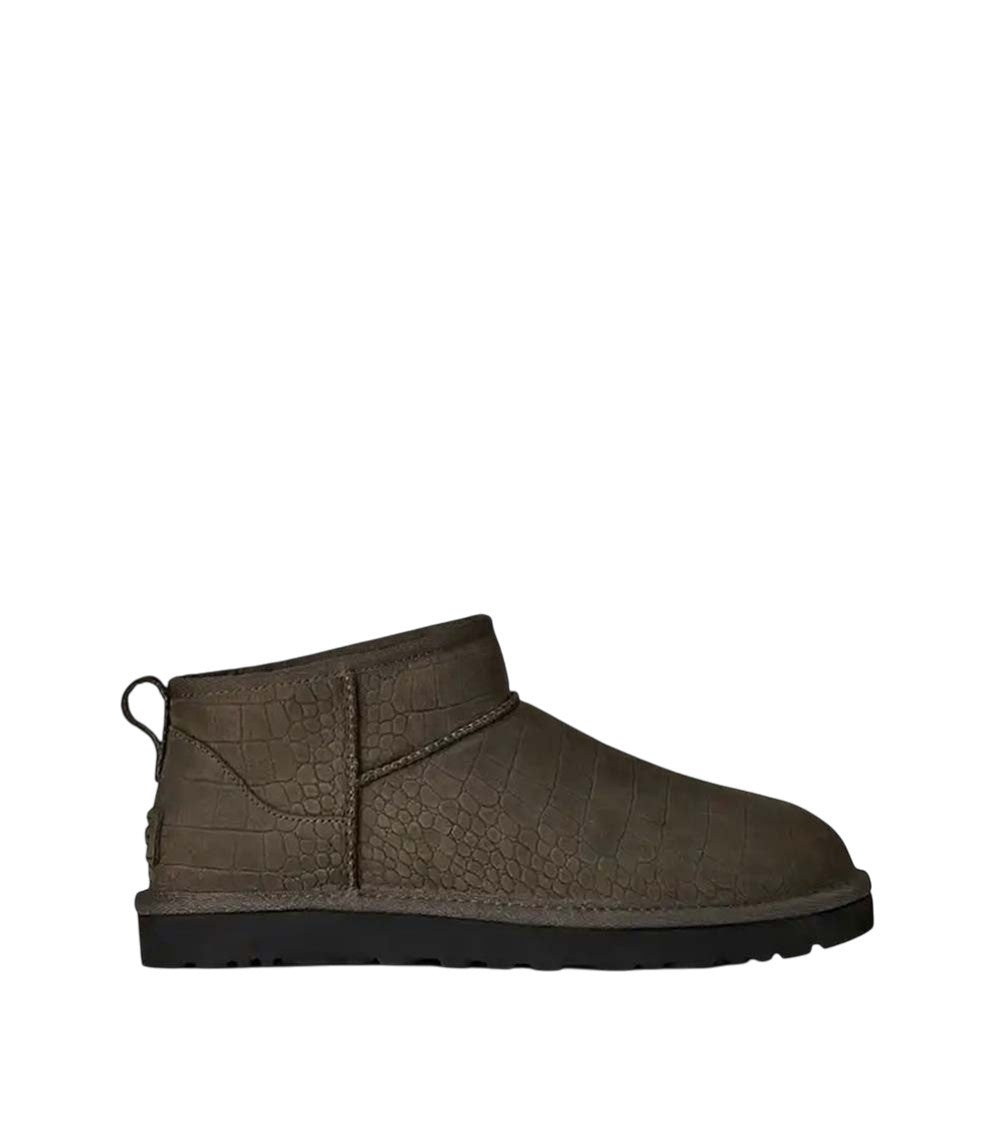 Brown Embossed Leather Boots 2