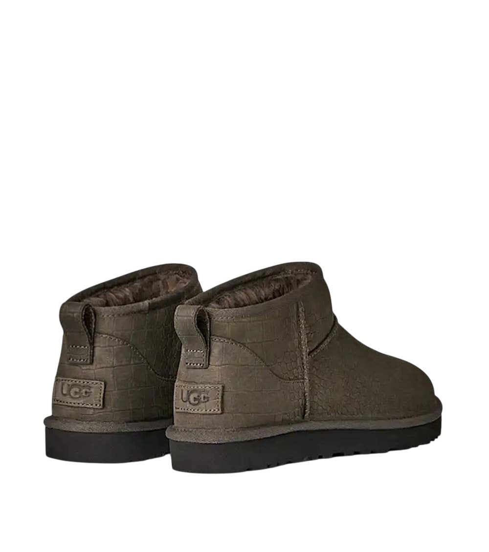 Brown Embossed Leather Boots 4