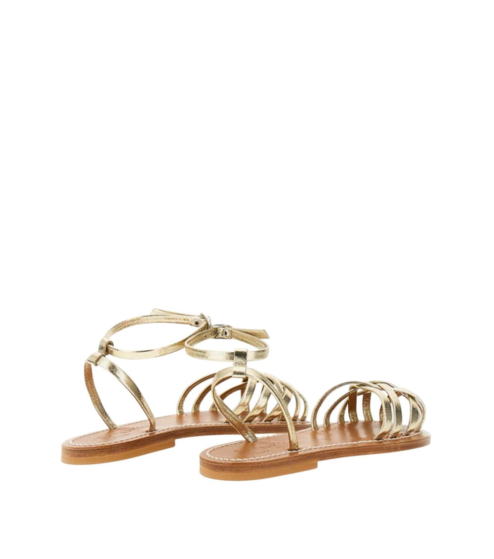 Golden Ankl-strap Sandals 3