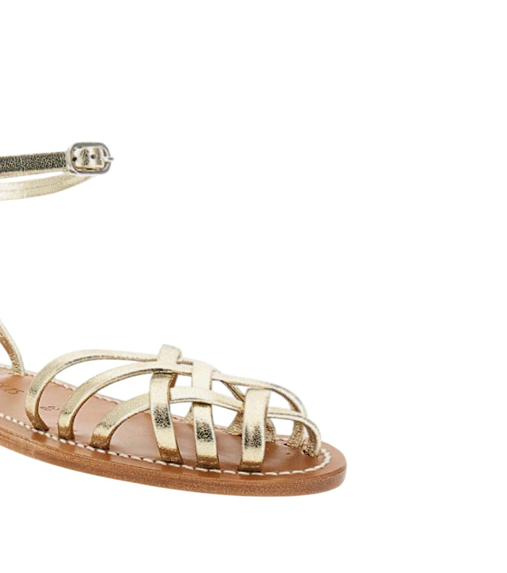 Golden Ankl-strap Sandals 4