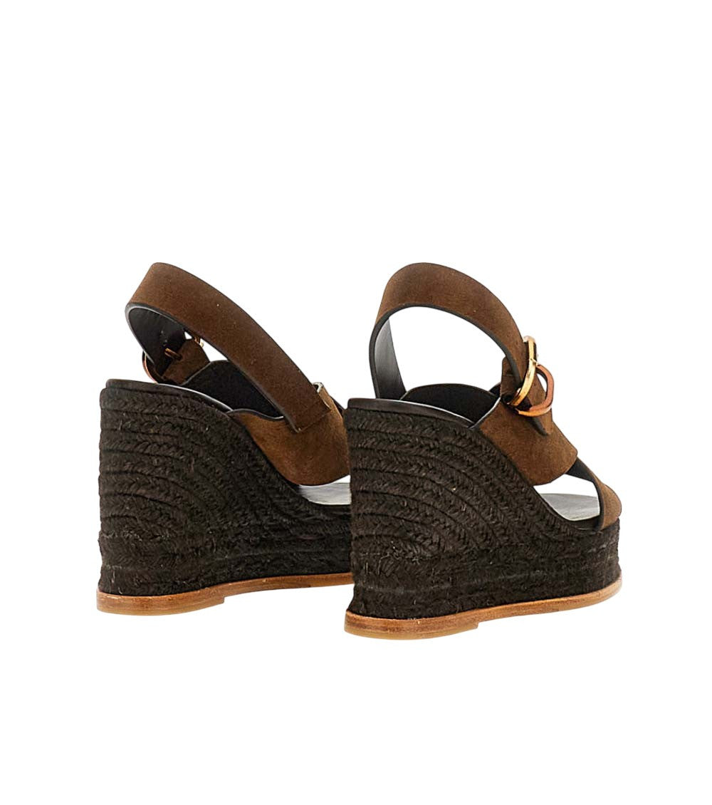 Brown Slingback Wedges 3