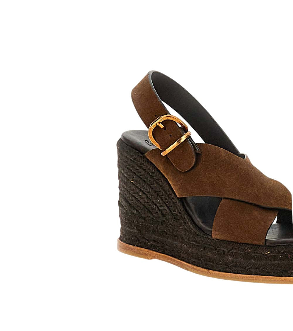 Brown Slingback Wedges 4