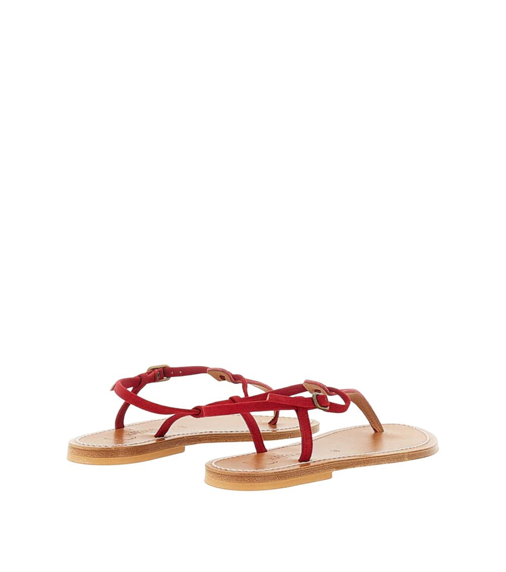 Red T-strap Sandals 3