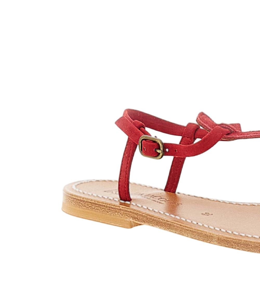 Red T-strap Sandals 4
