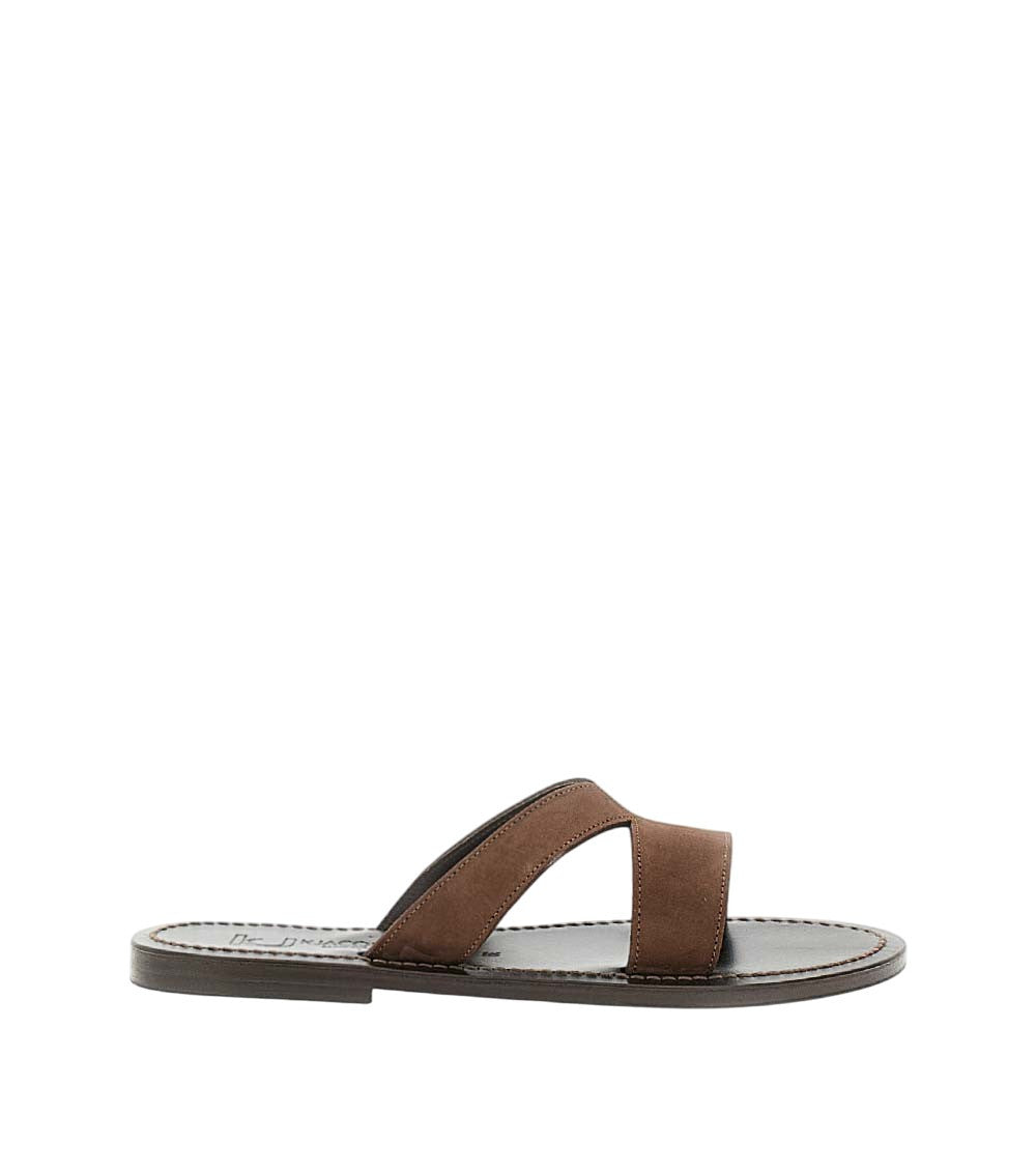 Dark Brown Slip-on Sandals 1