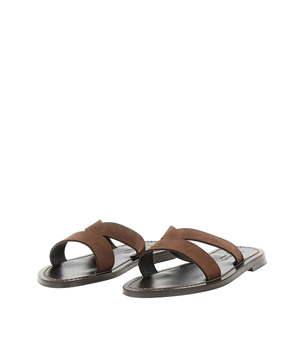 Dark Brown Slip-on Sandals 2