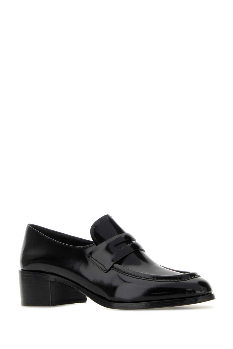 Black Leather Prudence Loafers 2