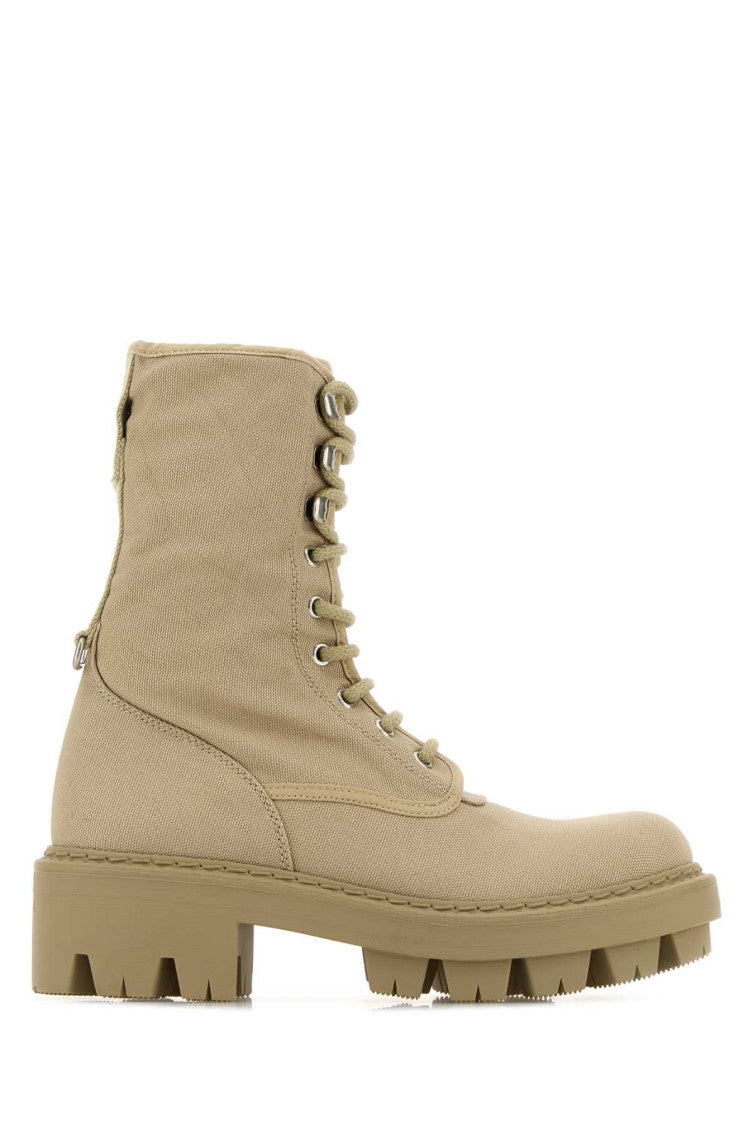 Beige High Canvas Boots 1