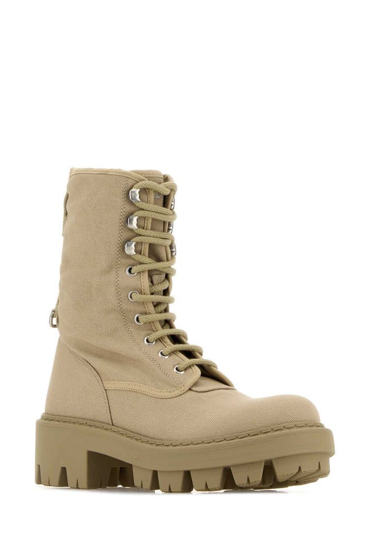 Beige High Canvas Boots 2