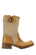 Brown Logo Two-tone Boots 1