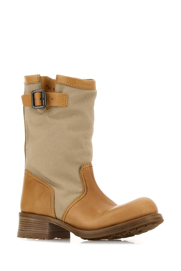 Brown Logo Two-tone Boots 2