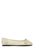Off White Leather Ballet Flats 1