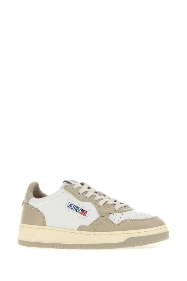 Beige Color Block Sneakers 2