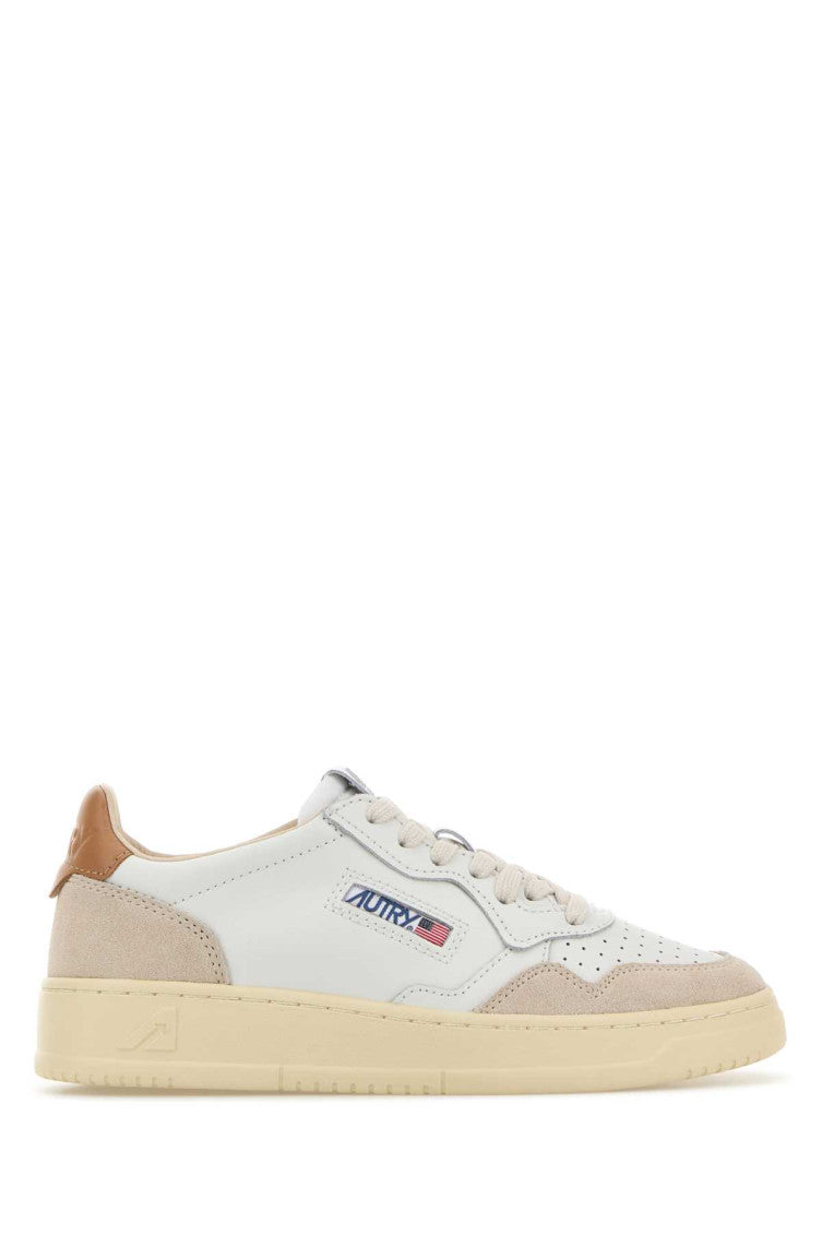 White Color Block Sneakers 1